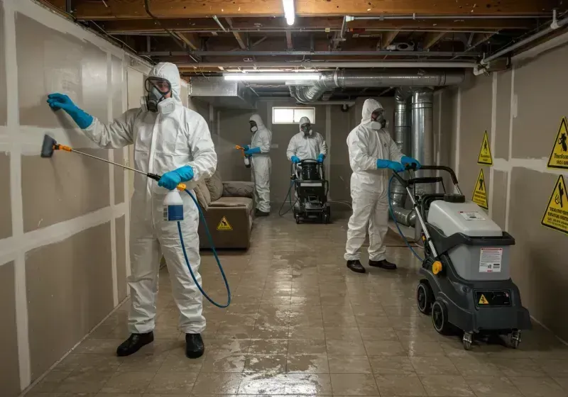 Basement Moisture Removal and Structural Drying process in Renville County, ND